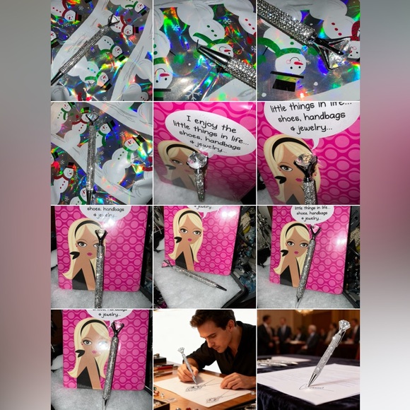 Elegant 6” Silver Crystal Pen NEW Large diamond crystal exquisite in gift-box - Picture 6 of 16